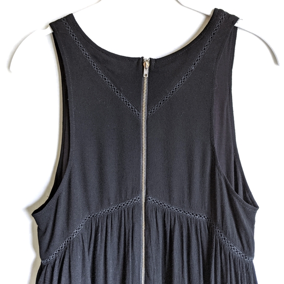 Mika & Gala Lattice Detail Black Swing Dress - Picture 8 of 12